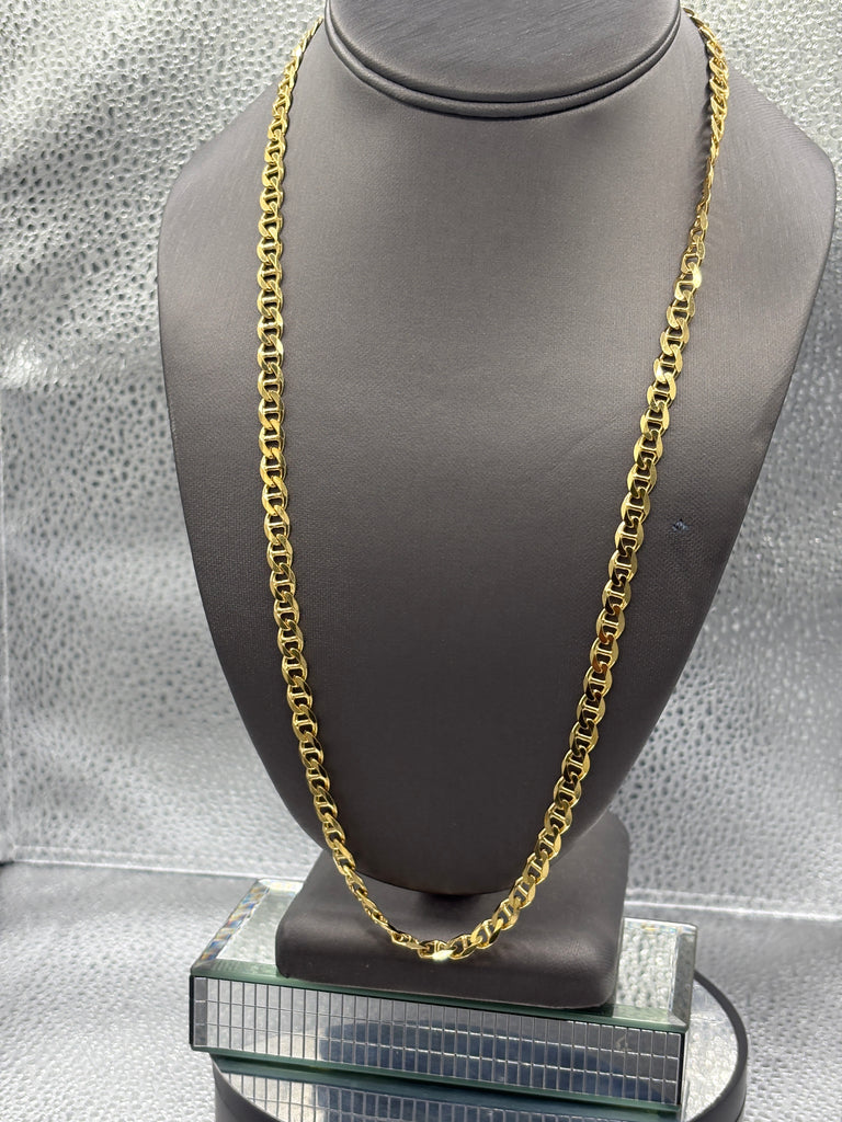 14 Karat Yellow Gold Ladies/Gents Solid Anchor Link Mariner Chain