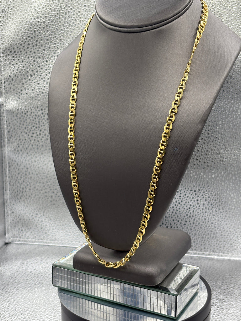 14 Karat Yellow Gold Ladies/Gents Solid Anchor Link Mariner Chain