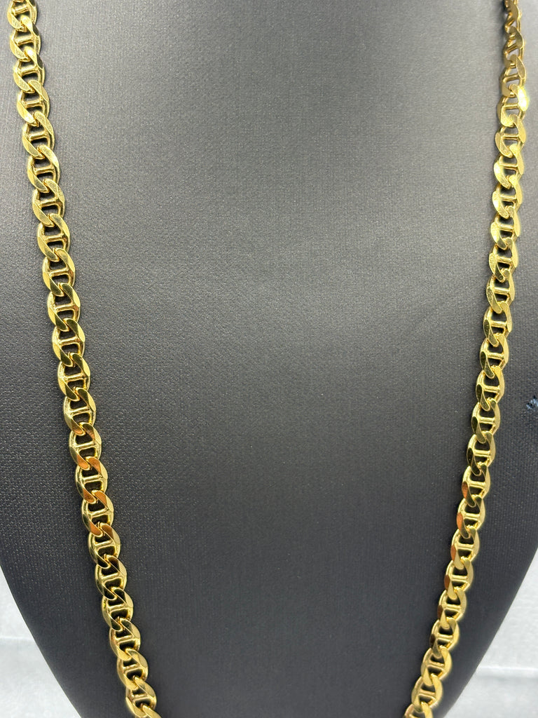 14 Karat Yellow Gold Ladies/Gents Solid Anchor Link Mariner Chain