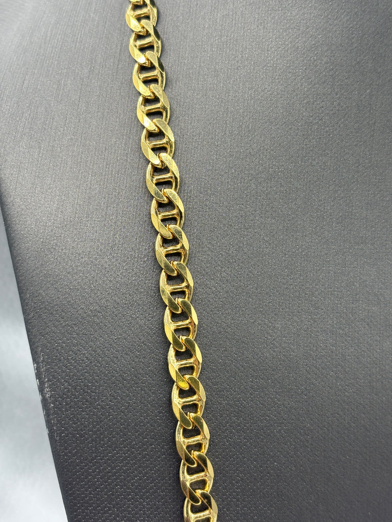14 Karat Yellow Gold Ladies/Gents Solid Anchor Link Mariner Chain