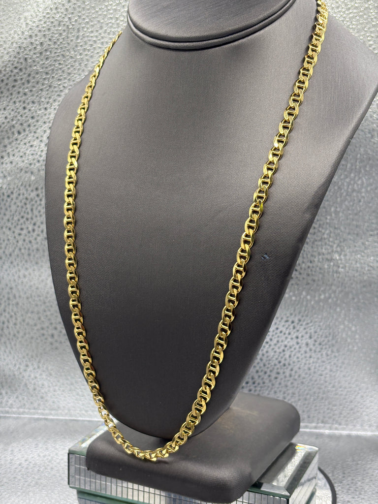 14 Karat Yellow Gold Ladies/Gents Solid Anchor Link Mariner Chain