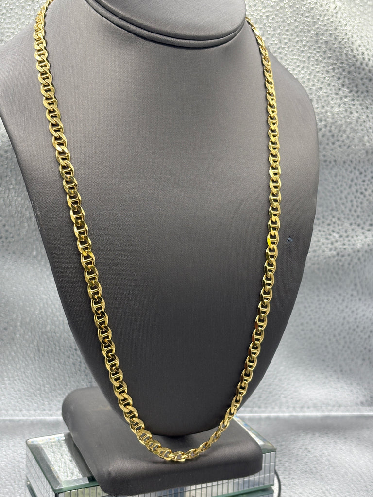 14 Karat Yellow Gold Ladies/Gents Solid Anchor Link Mariner Chain