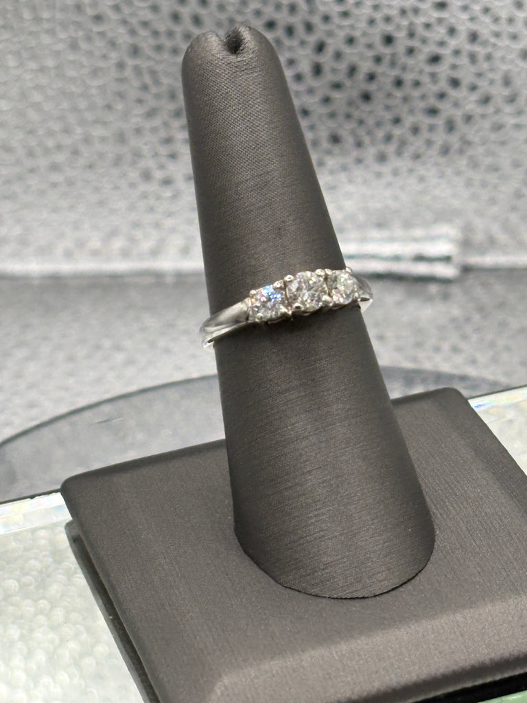 14 Karat White Gold Ladies Past Present Future Diamond Ring