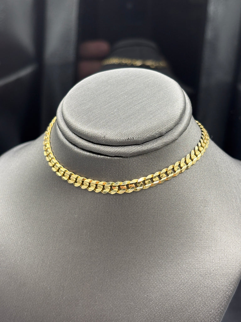 14 Karat Yellow Gold Men’s/Ladies Concave Curb Link Bracelet