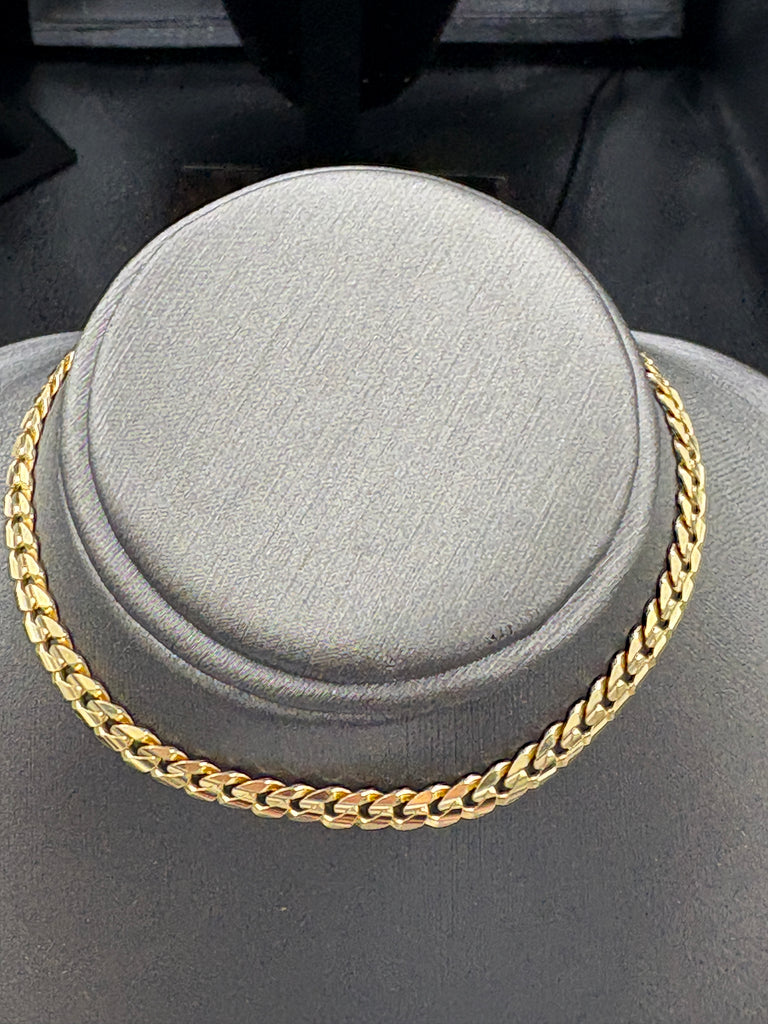 14 Karat Yellow Gold Men’s/Ladies Concave Curb Link Bracelet