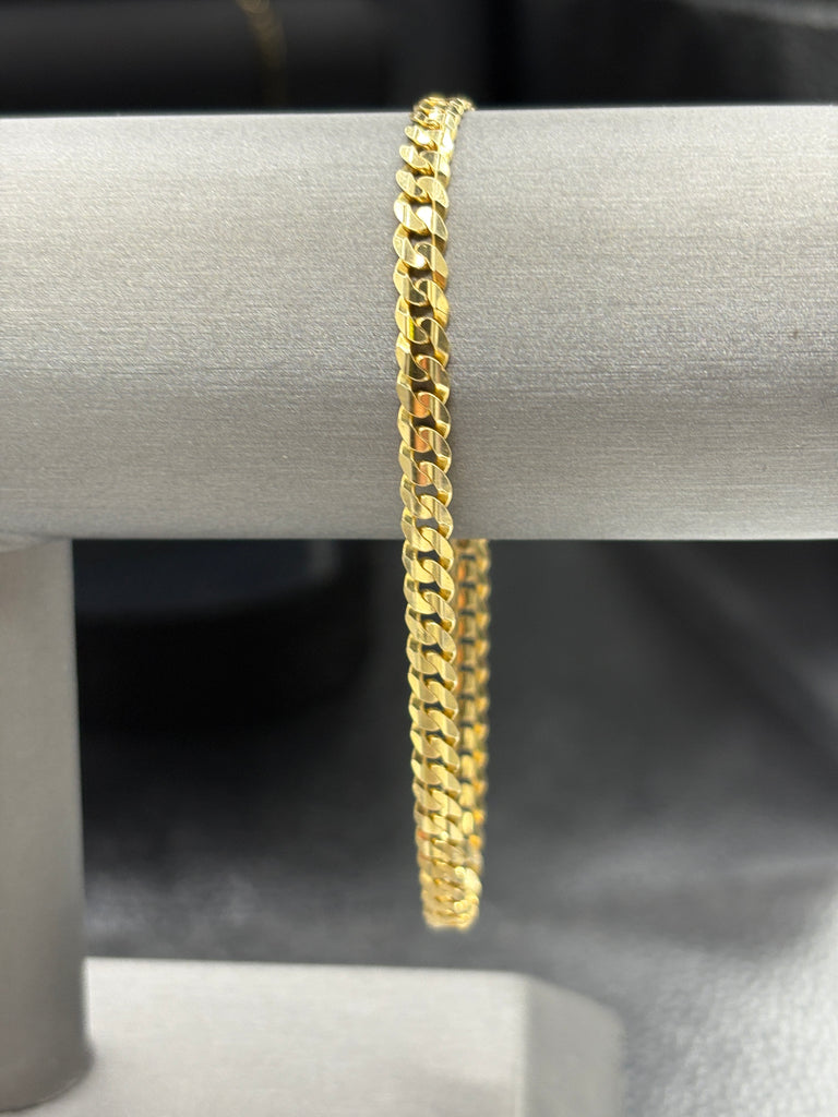 14 Karat Yellow Gold Men’s/Ladies Concave Curb Link Bracelet