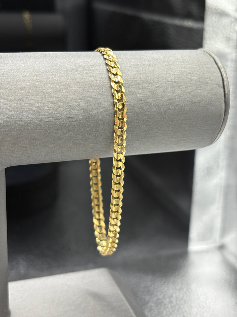 14 Karat Yellow Gold Men’s/Ladies Concave Curb Link Bracelet