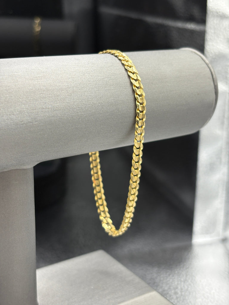 14 Karat Yellow Gold Men’s/Ladies Concave Curb Link Bracelet