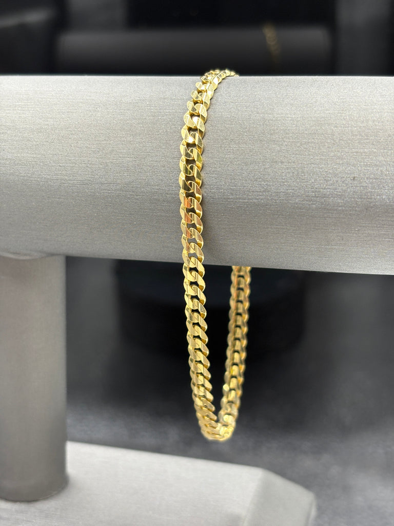 14 Karat Yellow Gold Men’s/Ladies Concave Curb Link Bracelet
