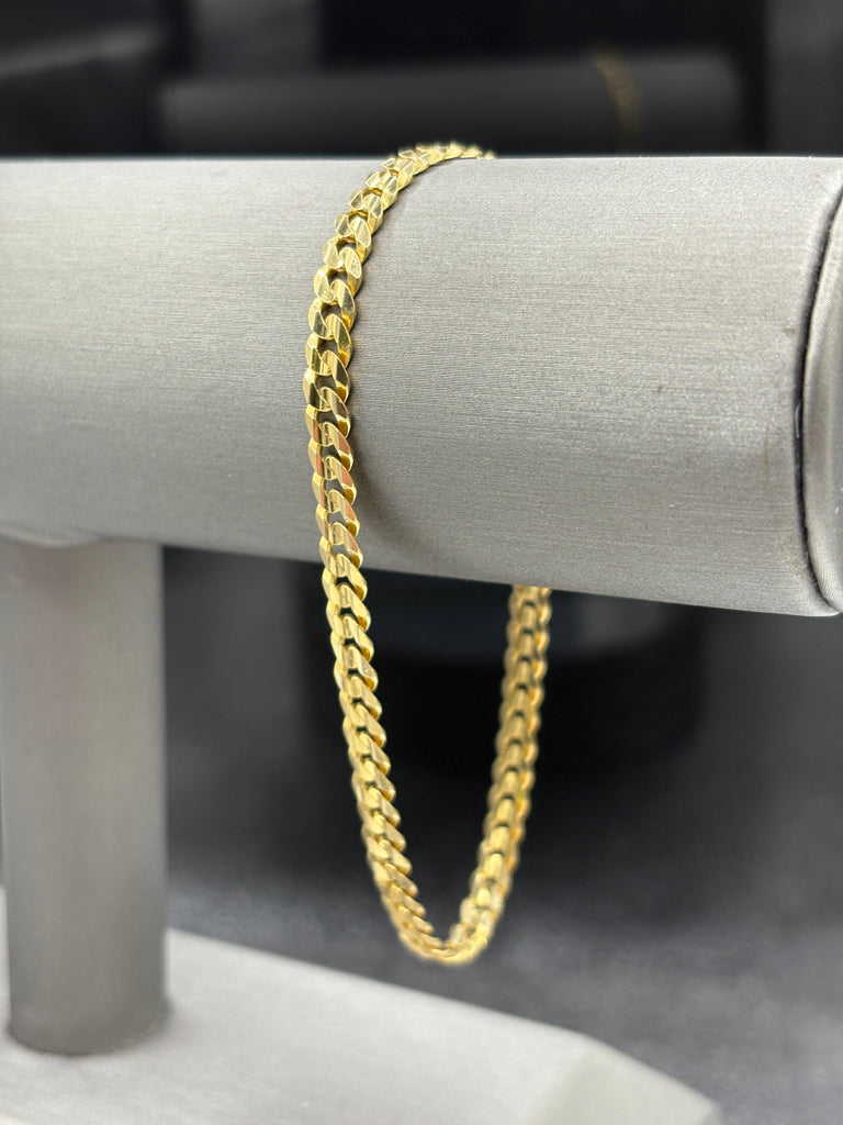 14 Karat Yellow Gold Men’s/Ladies Concave Curb Link Bracelet