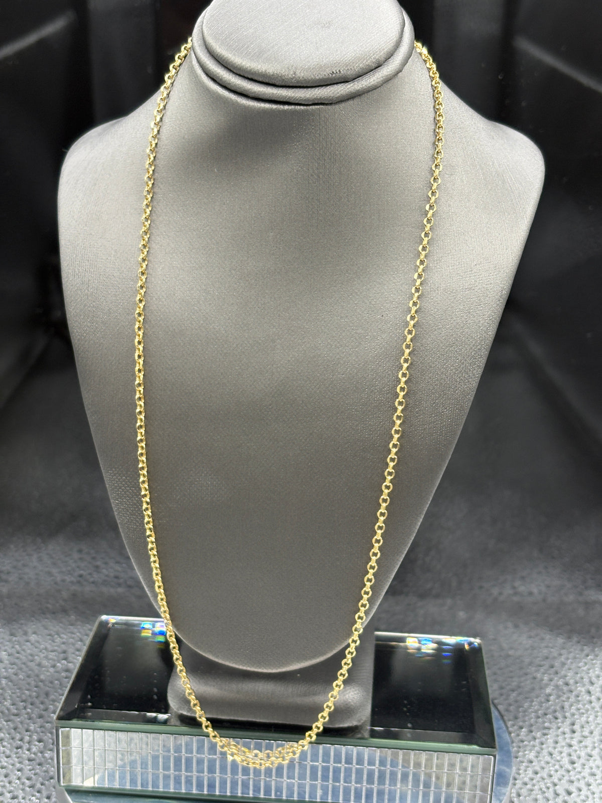14 Karat Yellow Gold Ladies/Gents Solid Round Link Chain