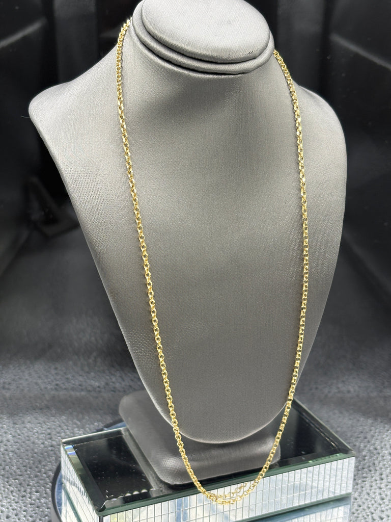 14 Karat Yellow Gold Ladies/Gents Solid Round Link Chain