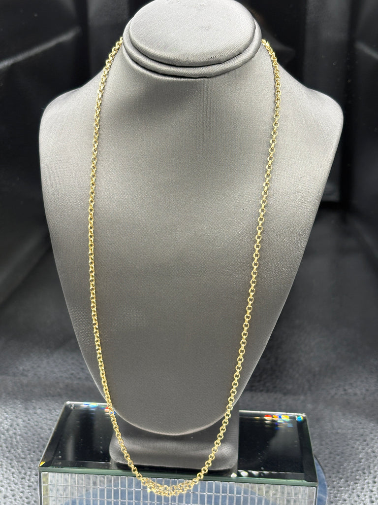 14 Karat Yellow Gold Ladies/Gents Solid Round Link Chain