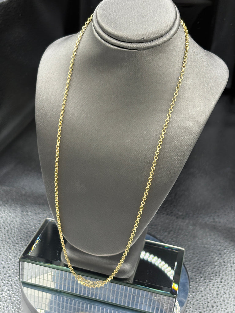 14 Karat Yellow Gold Ladies/Gents Solid Round Link Chain