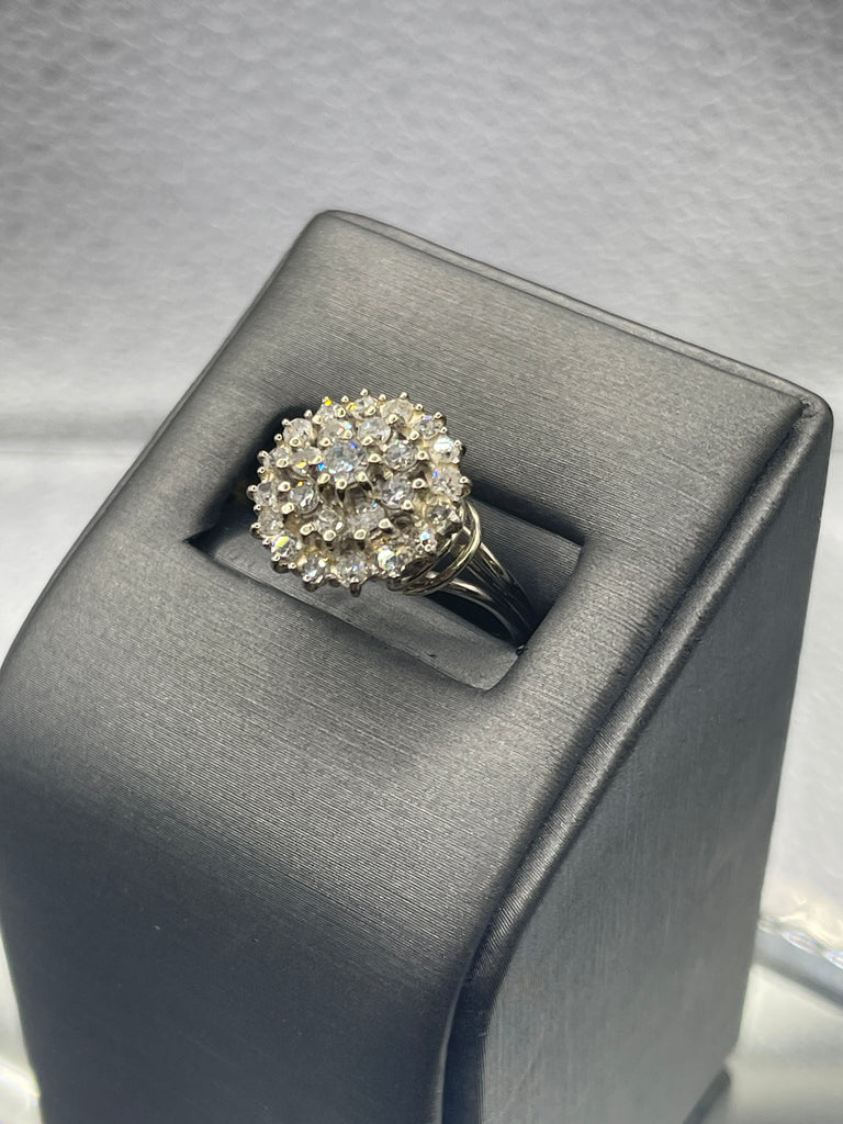 View four of Beautiful Vintage Ladies Diamond Starburst Bouquet Cocktail Ring