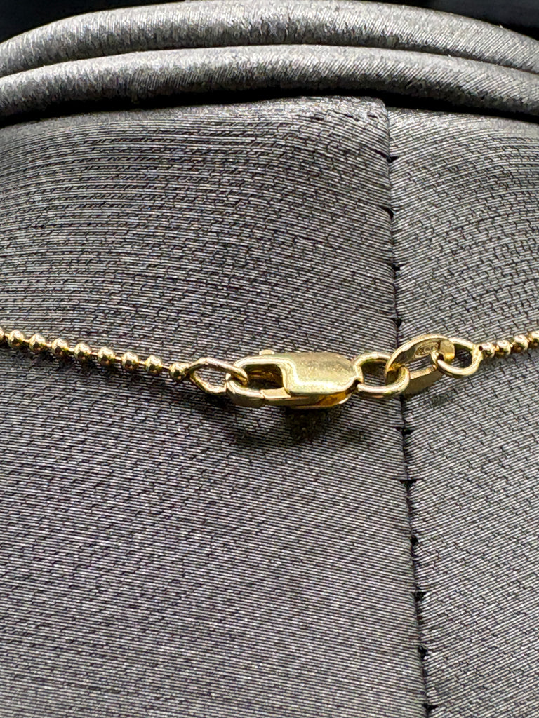 14 Karat Yellow Gold Ladies Solid Ball Chain