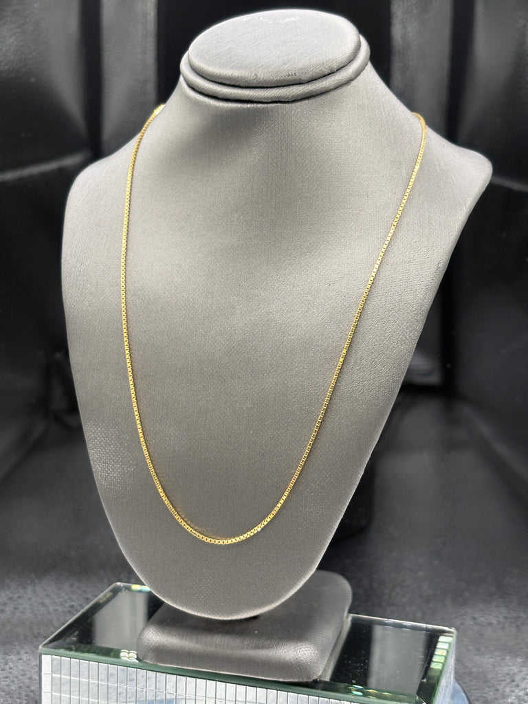 14 Karat Yellow Gold Gents/Ladies Mirrored Box Link Chain