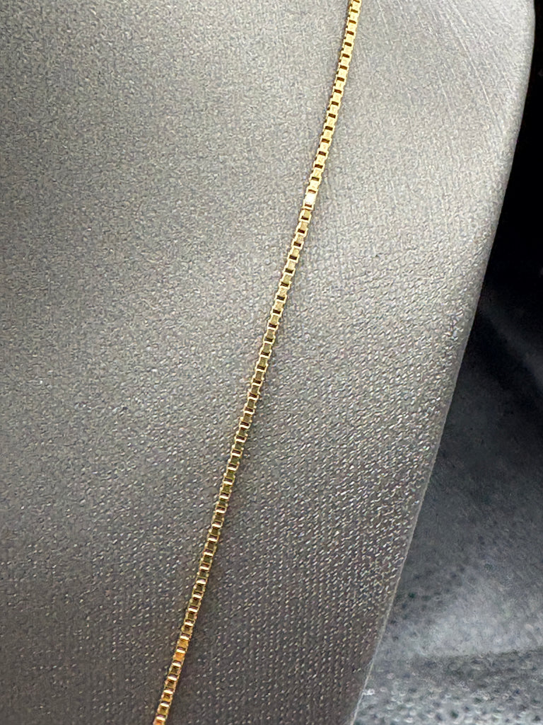 14 Karat Yellow Gold Gents/Ladies Mirrored Box Link Chain