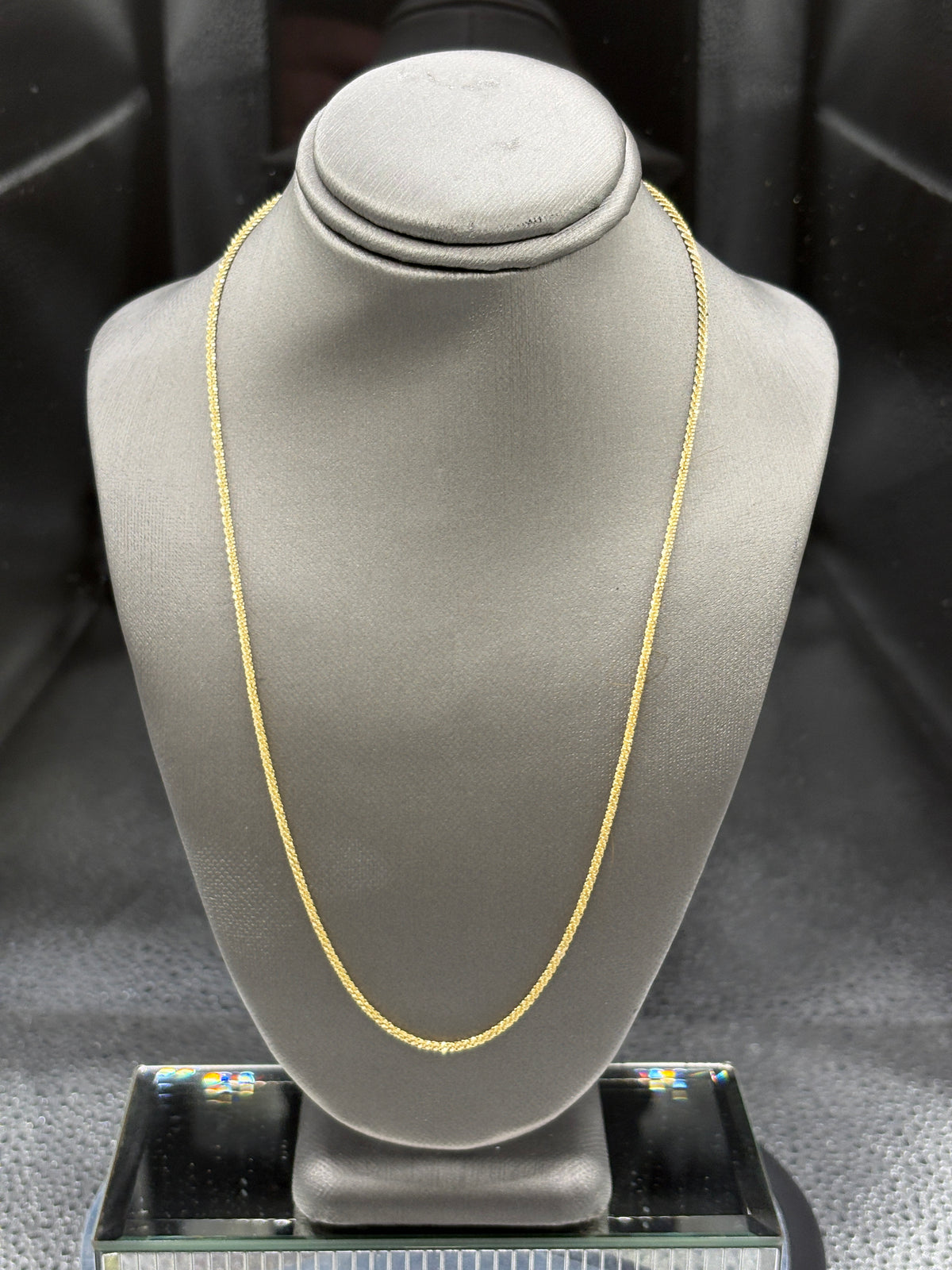 14 Karat Yellow Gold Ladies Sparkling Popcorn Chain
