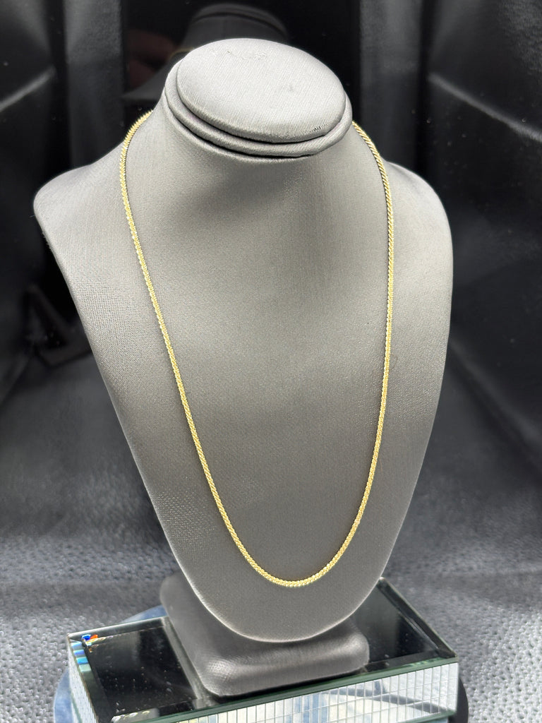 14 Karat Yellow Gold Ladies Sparkling Popcorn Chain