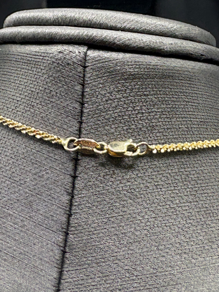 14 Karat Yellow Gold Ladies Sparkling Popcorn Chain