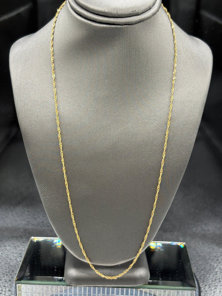 10 Karat Yellow Gold Ladies Twisted Sparkling Chain