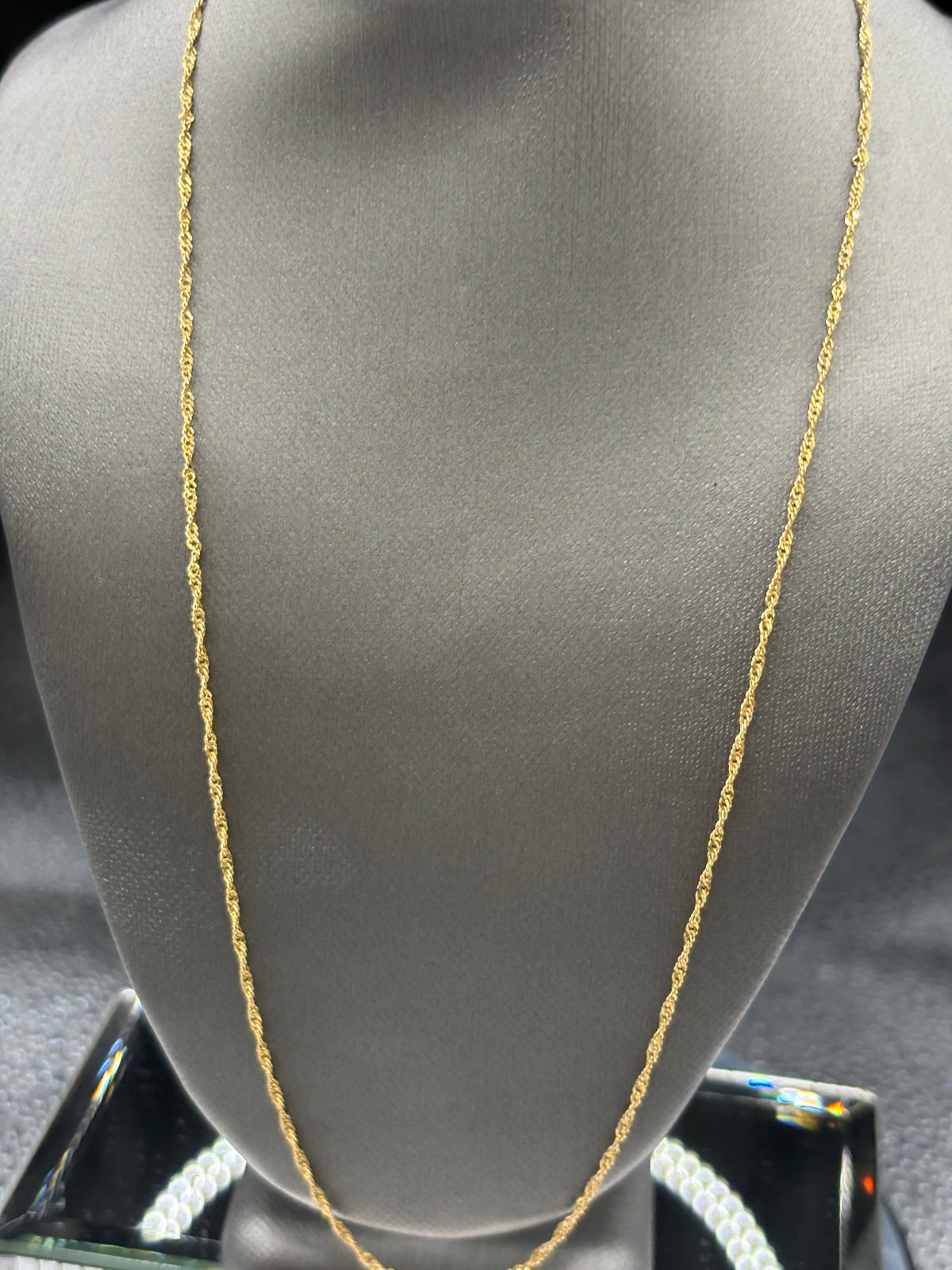 10 Karat Yellow Gold Ladies Twisted Sparkling Chain