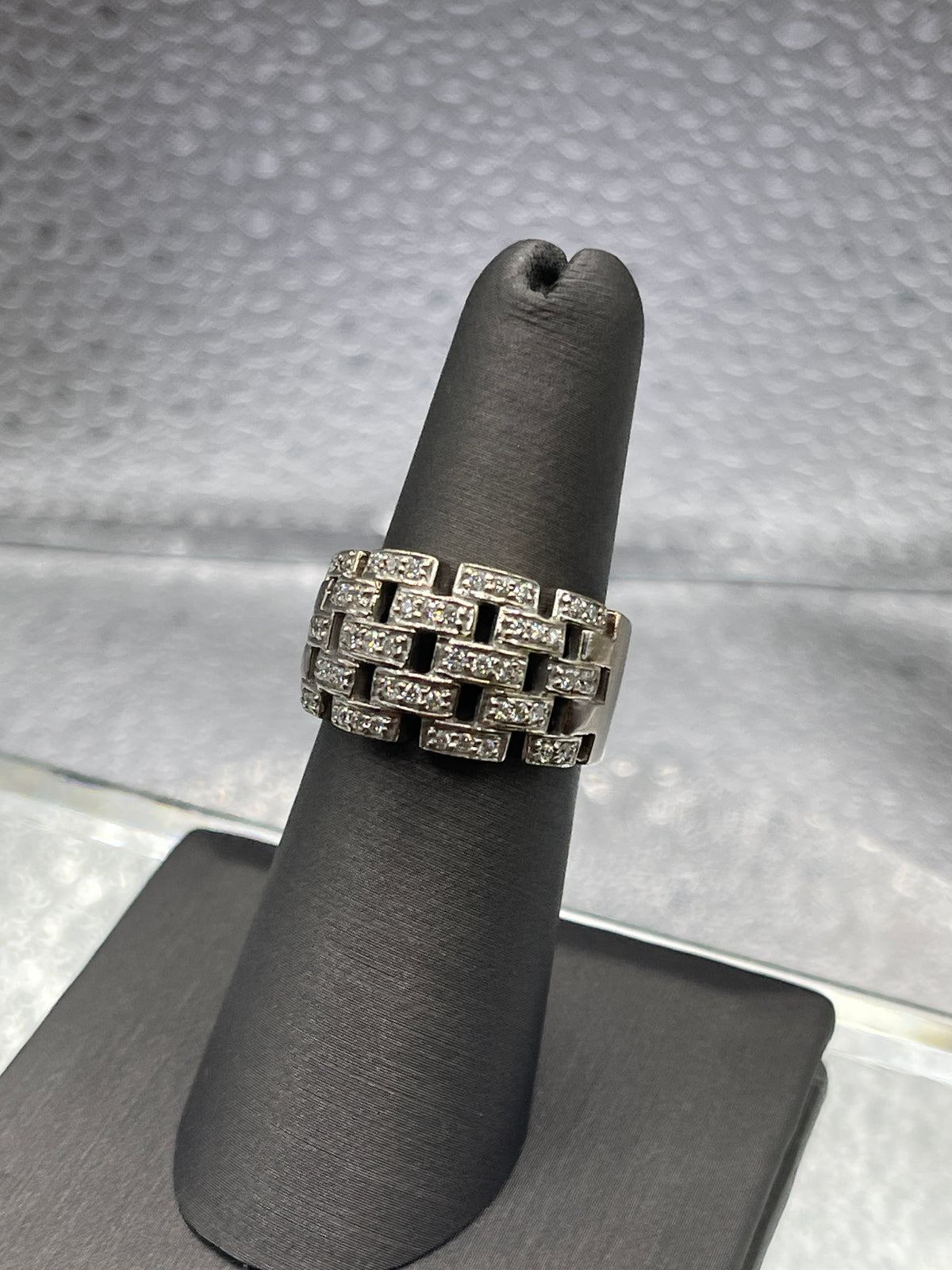 Ladies 14 Karat Solid White Gold Diamond Ring
