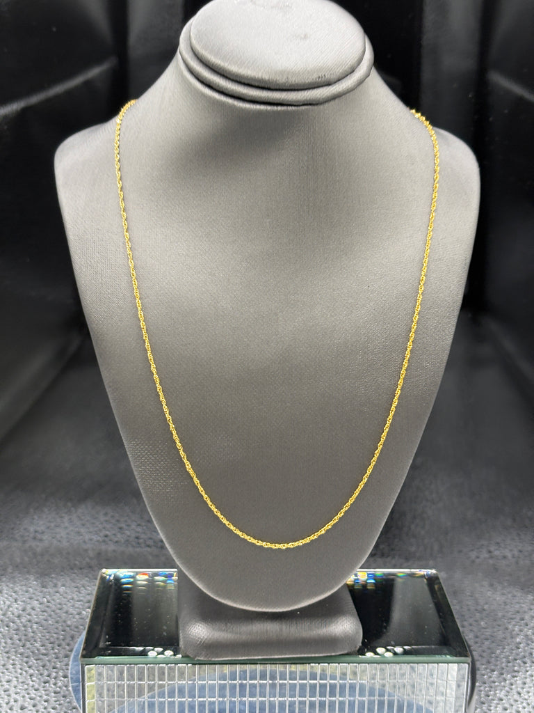 14 Karat Yellow Gold Ladies Twisted Sparkle Rope Chain