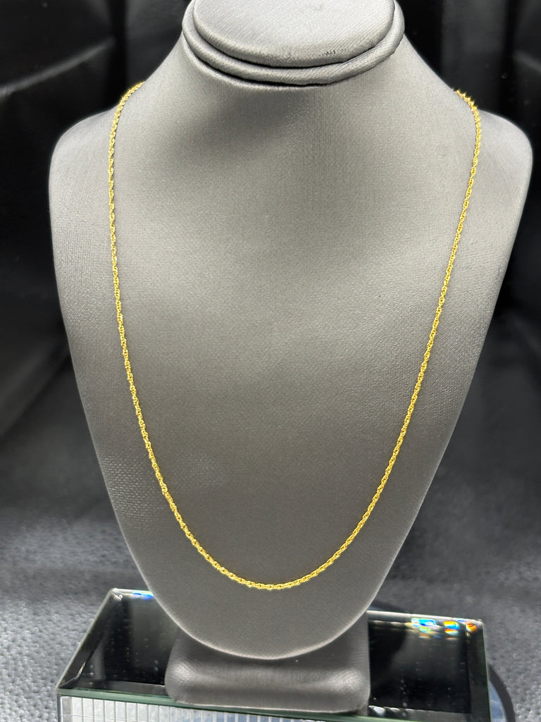 14 Karat Yellow Gold Ladies Twisted Sparkle Rope Chain