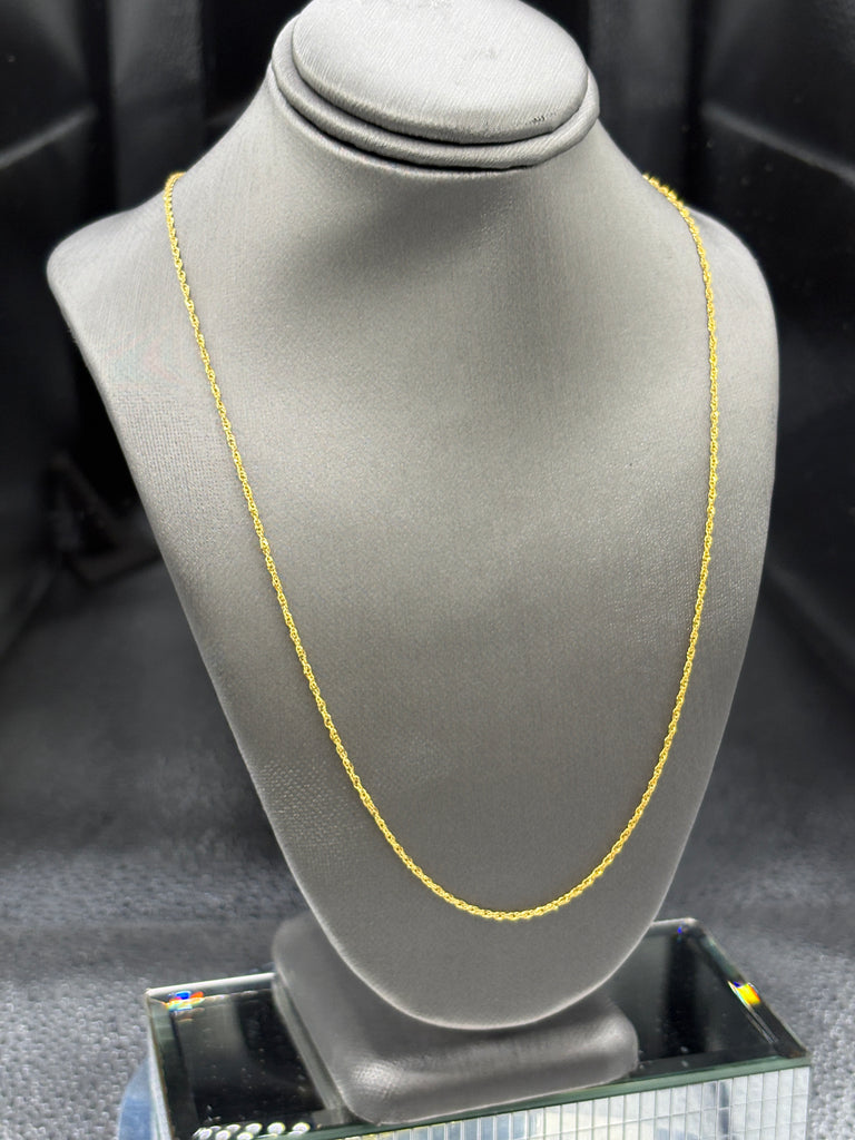 14 Karat Yellow Gold Ladies Twisted Sparkle Rope Chain