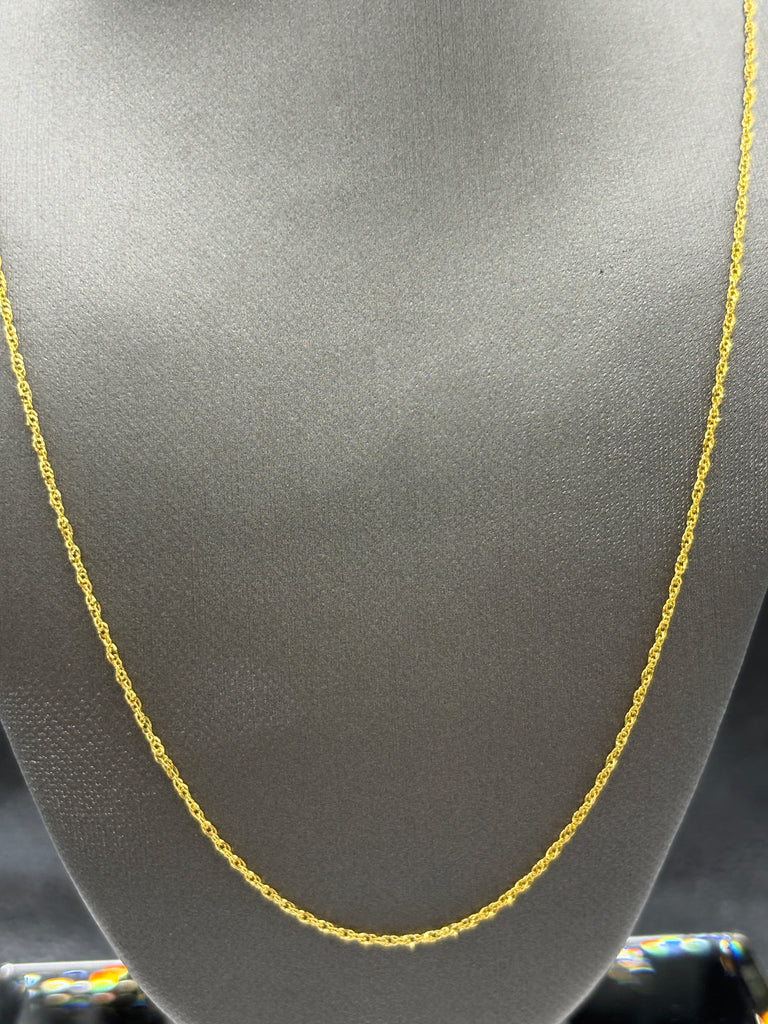 14 Karat Yellow Gold Ladies Twisted Sparkle Rope Chain