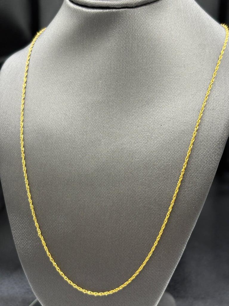 14 Karat Yellow Gold Ladies Twisted Sparkle Rope Chain