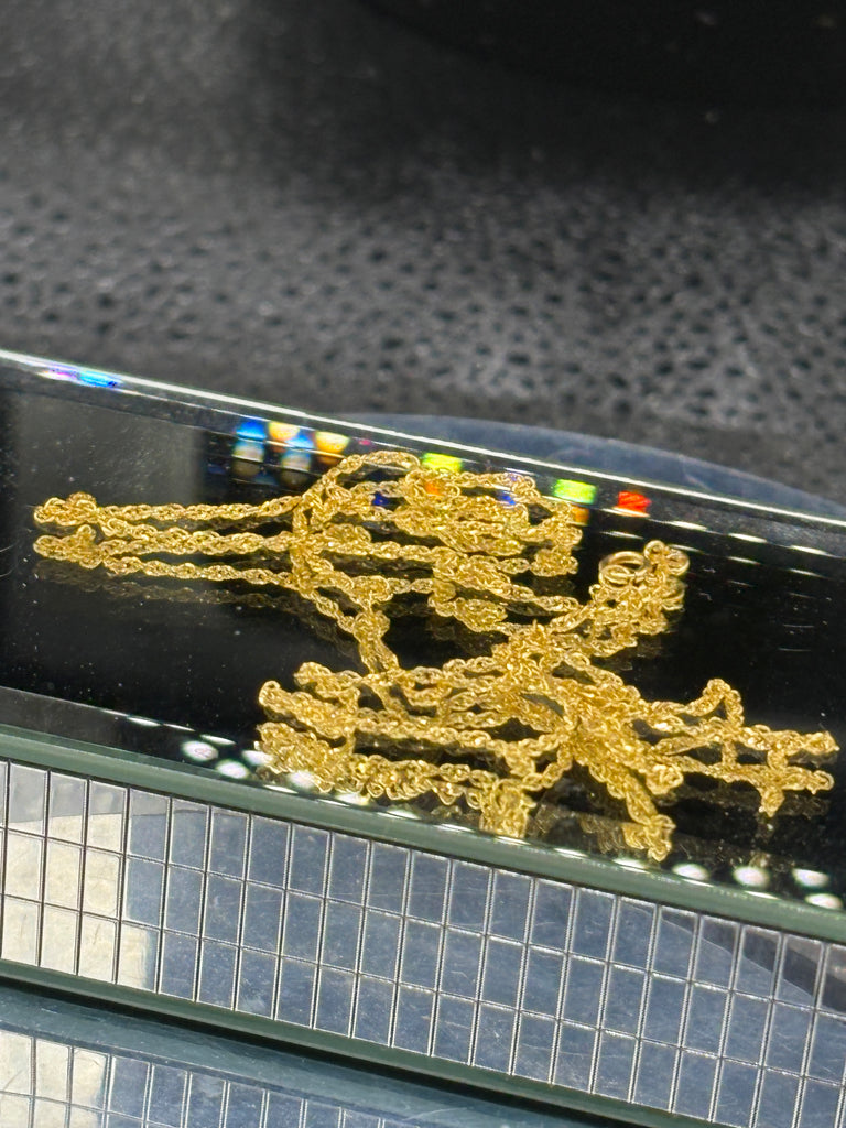 14 Karat Yellow Gold Ladies Twisted Sparkle Rope Chain