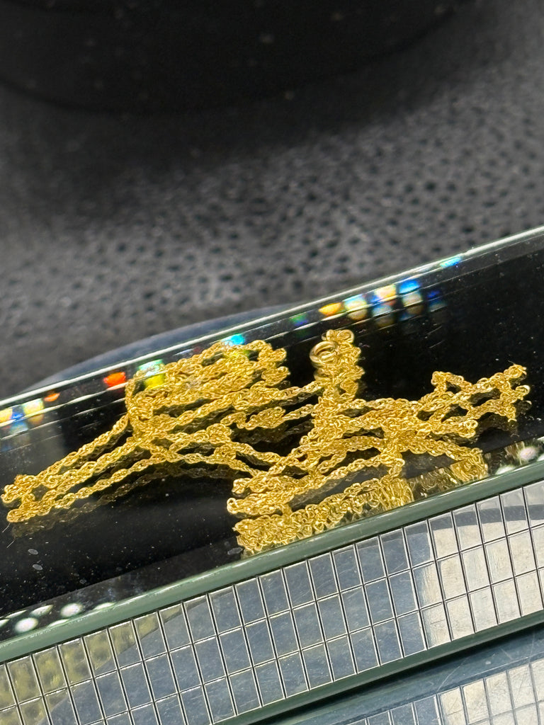 14 Karat Yellow Gold Ladies Twisted Sparkle Rope Chain