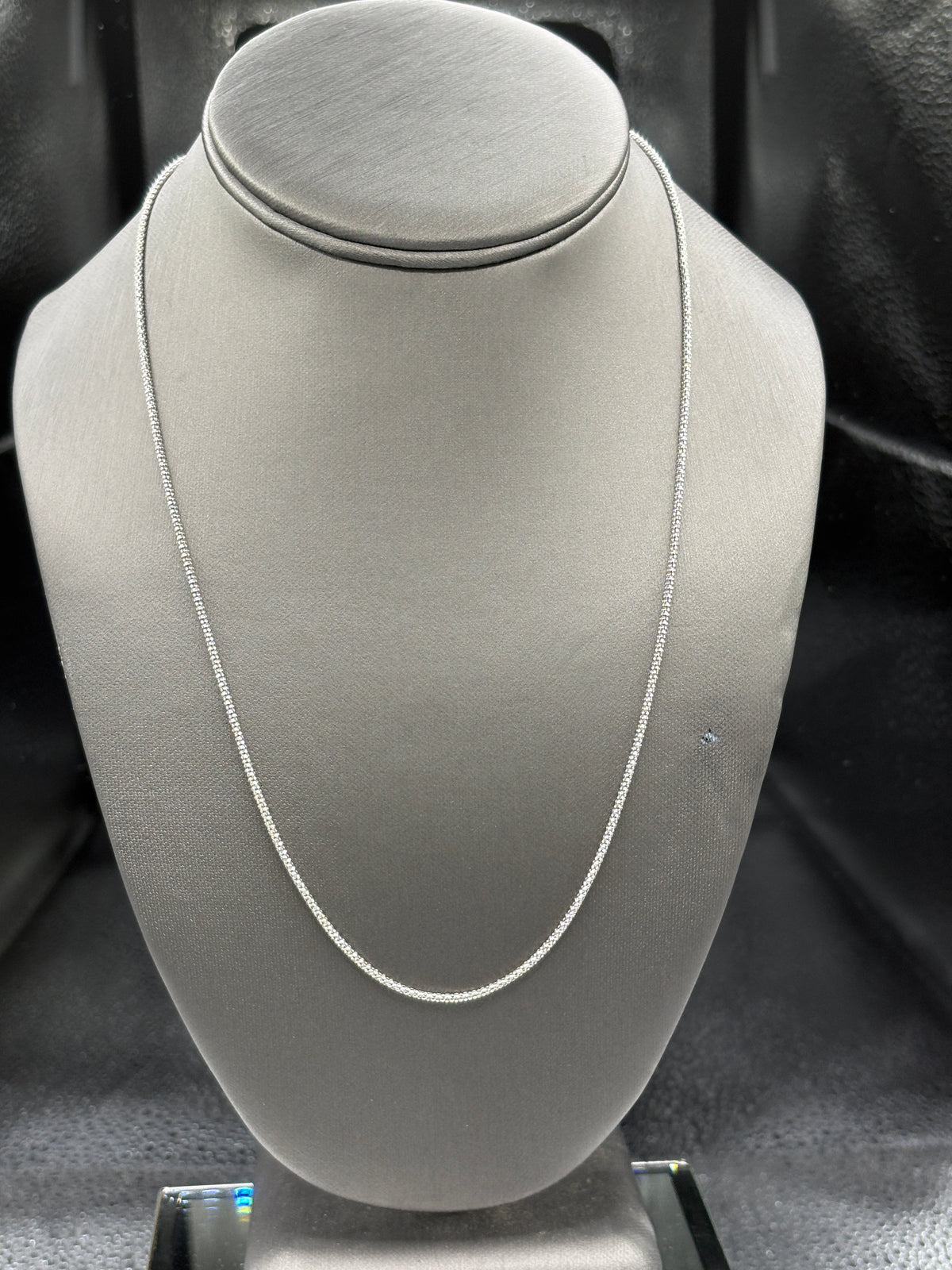 14 Karat White Gold Ladies/Gents Sparkle Popcorn Link Chain