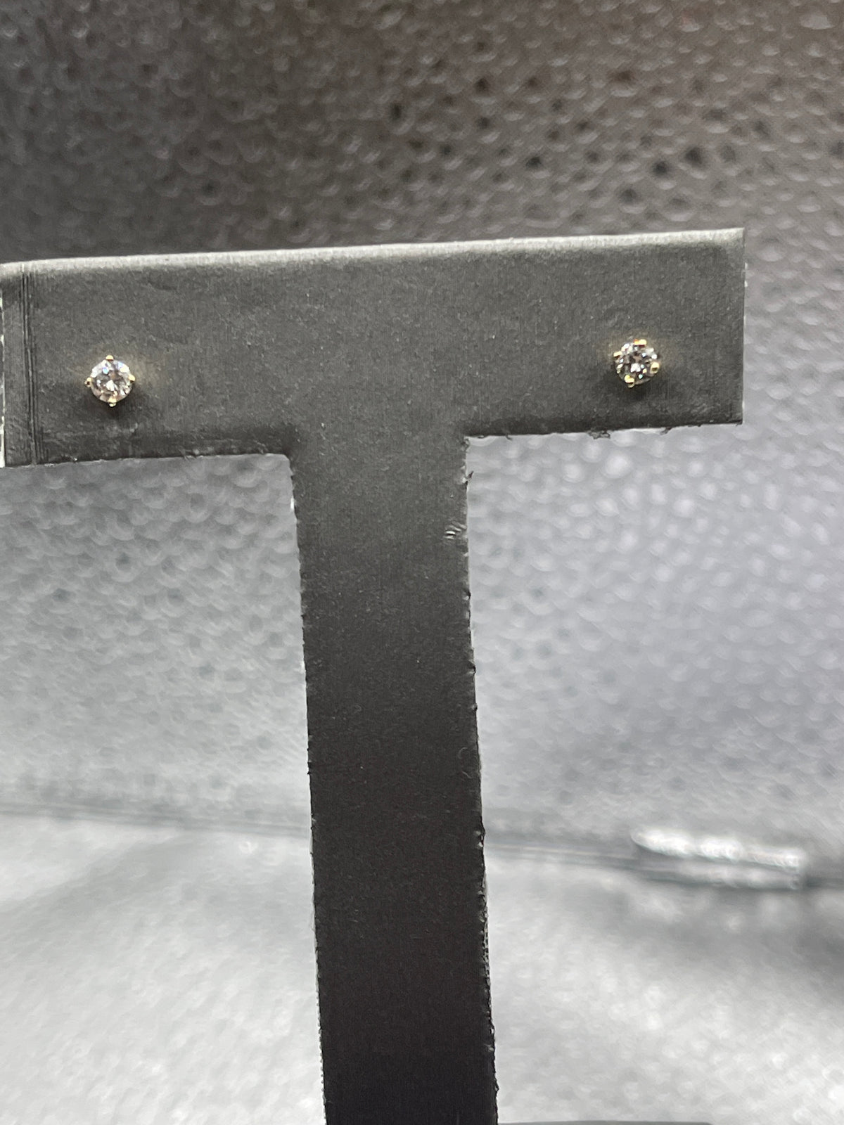 View one of Ladies 14 Karat Solid Yellow Gold Diamond Stud Earrings