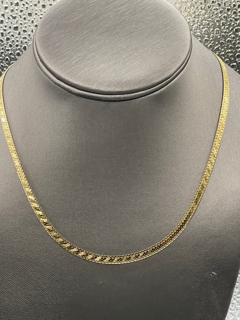 View one of Ladies/Men's 14 Karat Yellow Gold Di-Cut Herringbone Chain