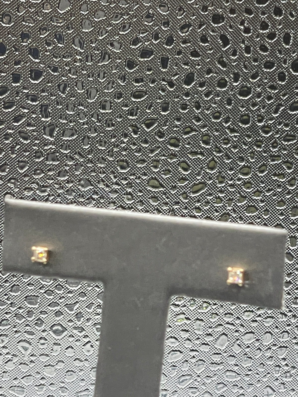 Ladies 14 Karat Solid Yellow Gold Princess Cut Diamond Stud Earrings