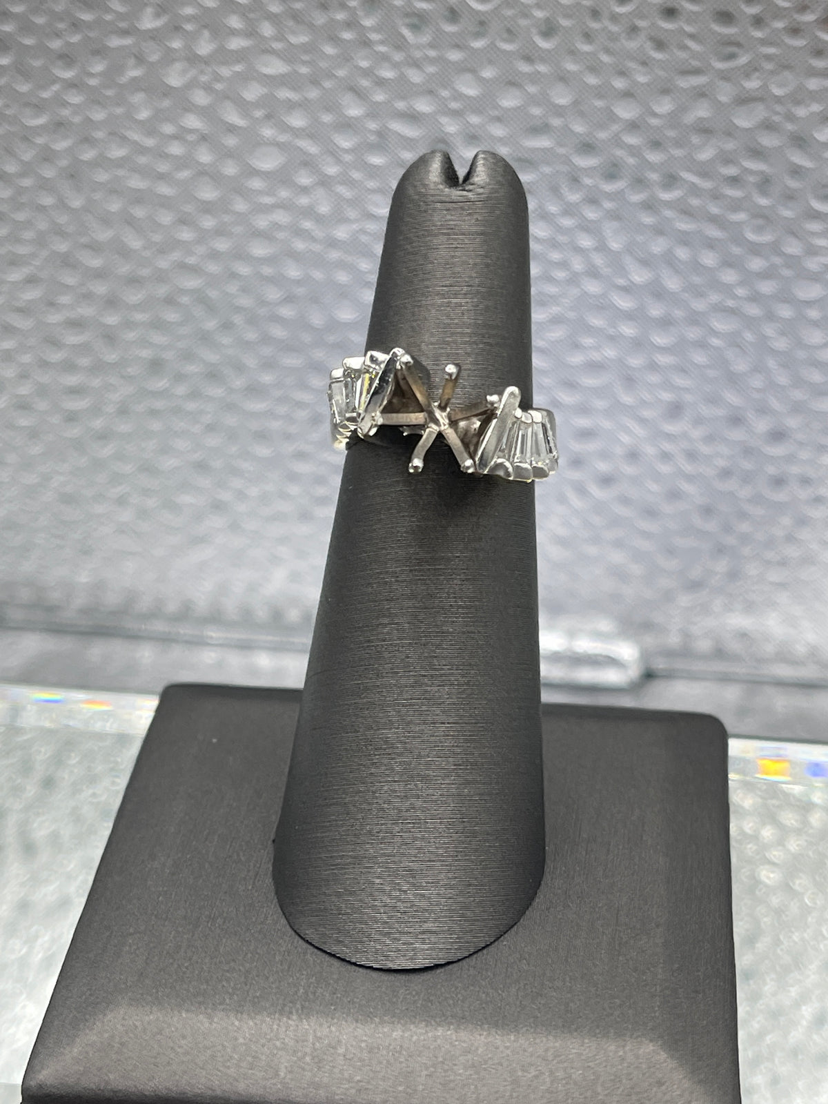 Ladies 14KT White Gold Diamond Remount With Baguettes - Philadelphia Gold & Silver Exchange