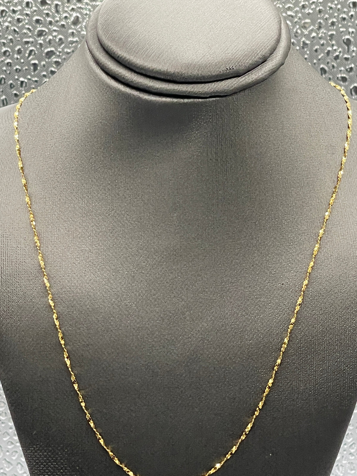 View two of Ladies 14 Karat Solid Yellow Gold Twisted Sparkle Chain