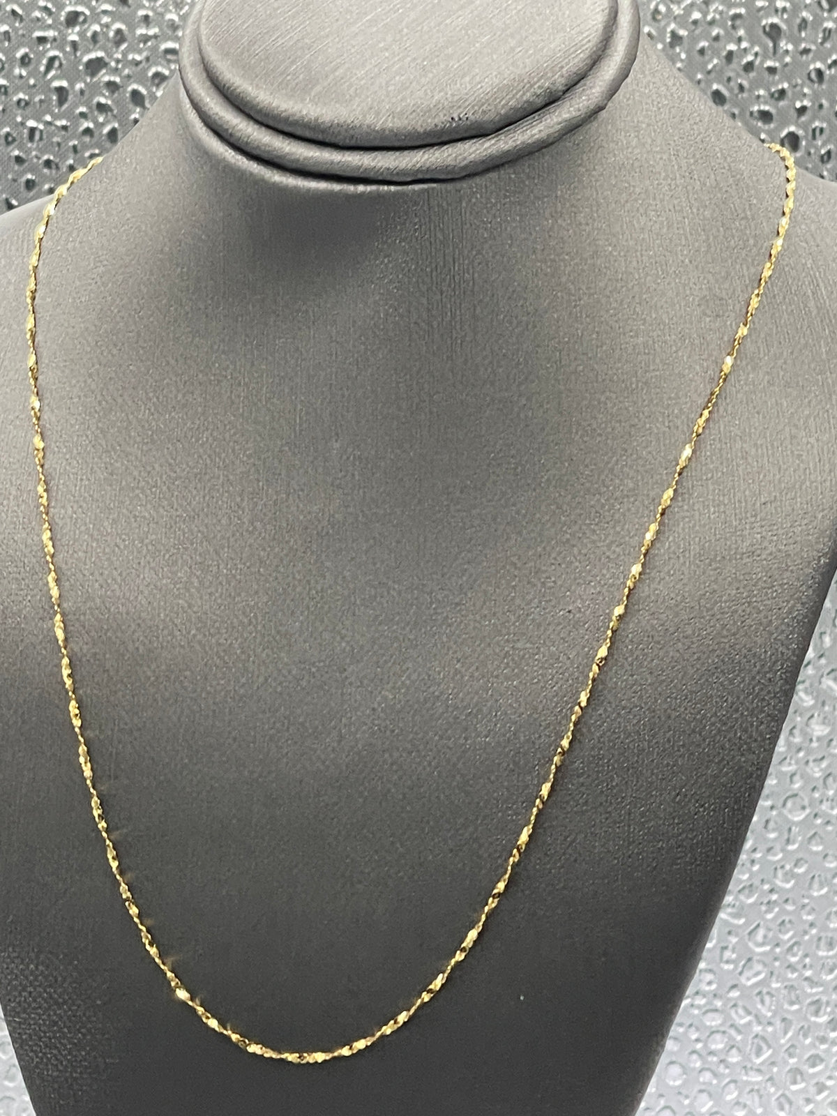 View three of Ladies 14 Karat Solid Yellow Gold Twisted Sparkle Chain