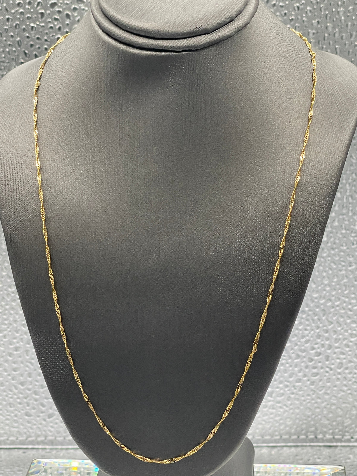 View two of Ladies 10 Karat Solid Yellow Gold Twisted Sparkle Chain