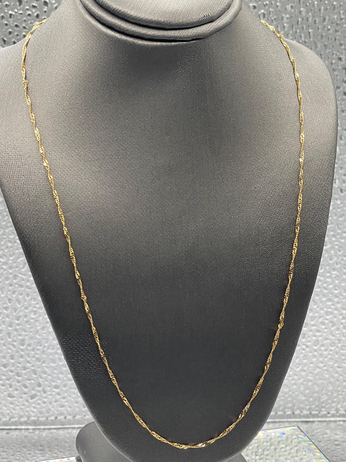 View three of Ladies 10 Karat Solid Yellow Gold Twisted Sparkle Chain