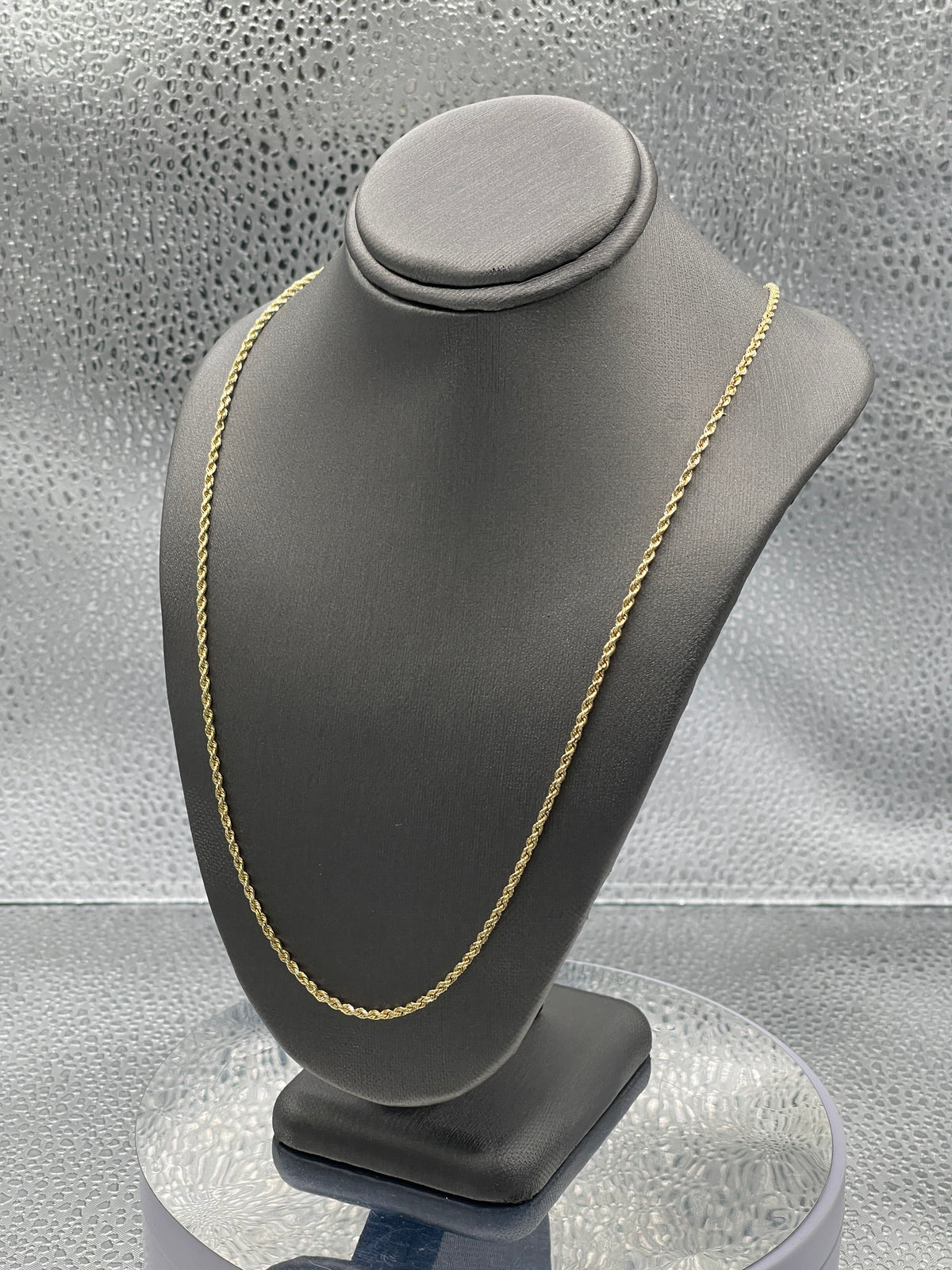 Ladies 14 Karat Gold Diamond Cut Solid Rope Chain