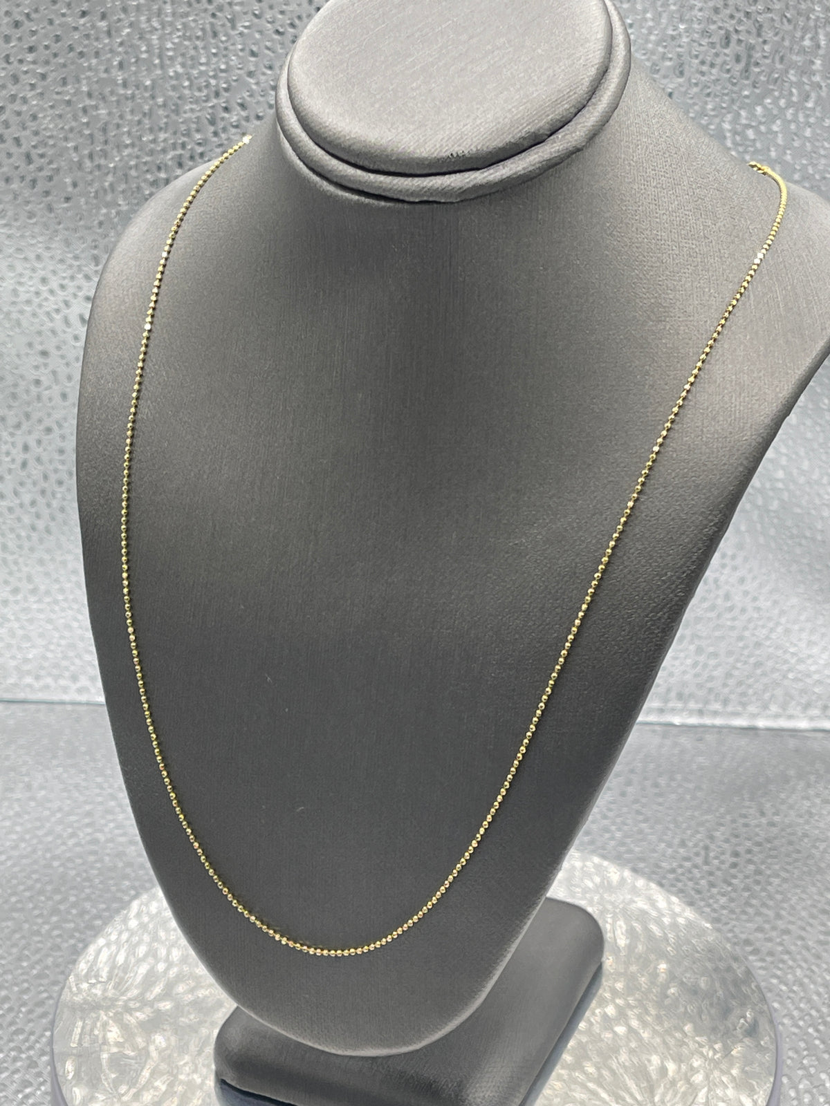 Ladies 14 Karat Solid Yellow Gold Di-Cut Bead Chain