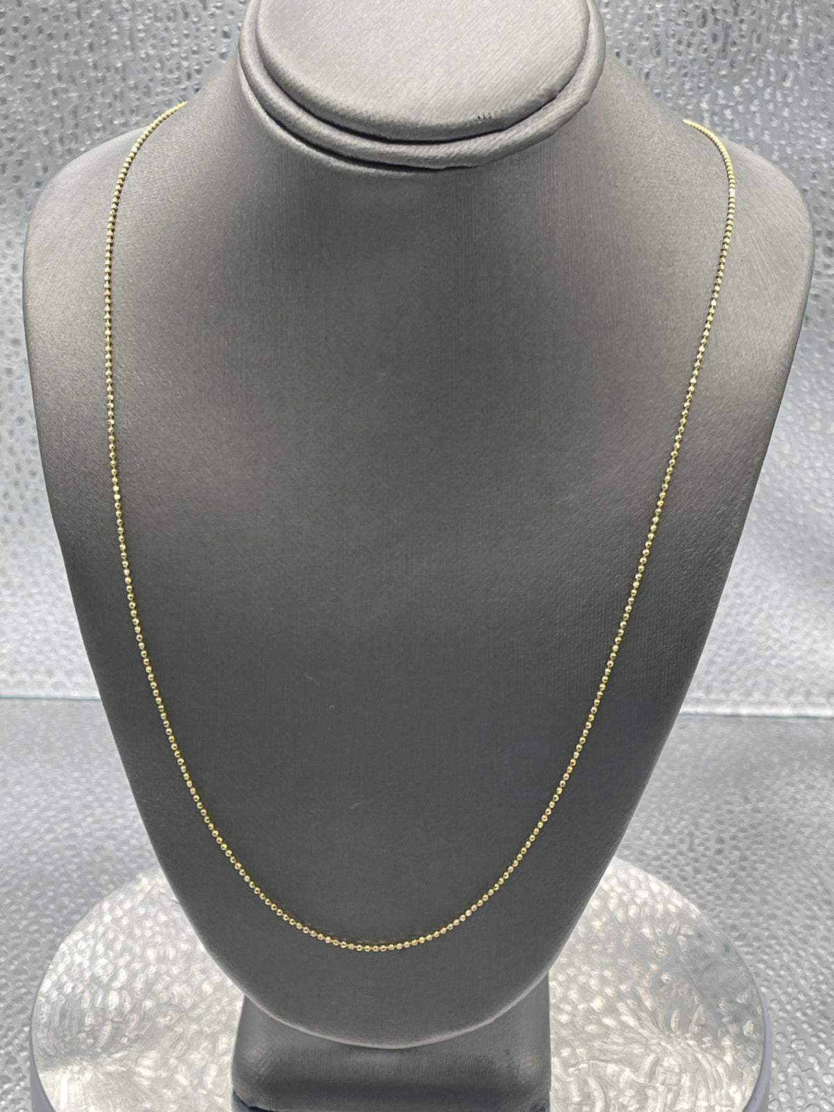 Ladies 14 Karat Solid Yellow Gold Di-Cut Bead Chain