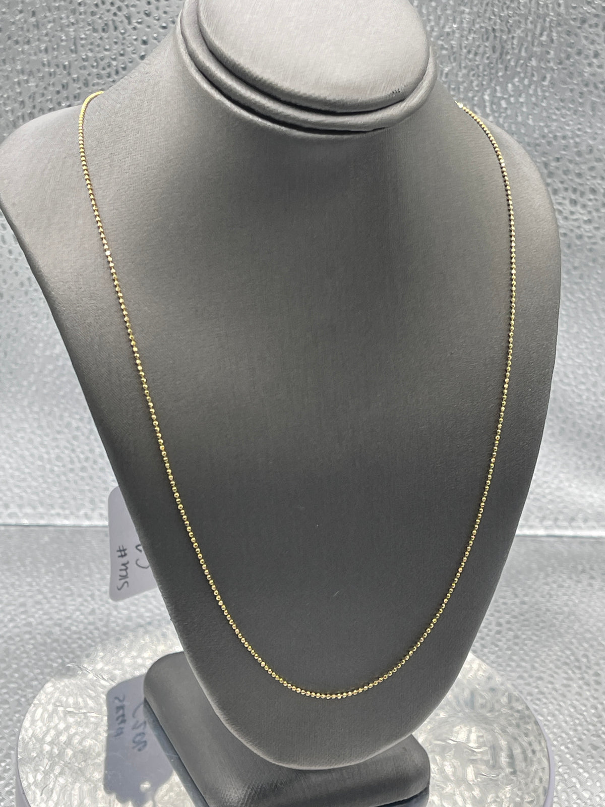 Ladies 14 Karat Solid Yellow Gold Di-Cut Bead Chain