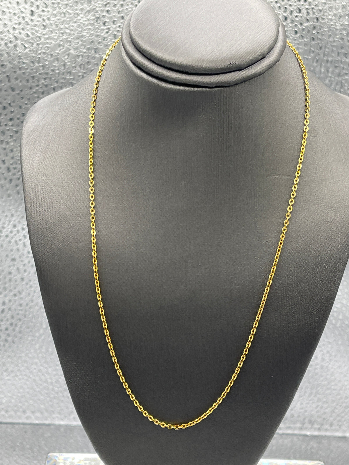 Ladies 14 Karat Solid Yellow Gold Open Rolo Link Chain