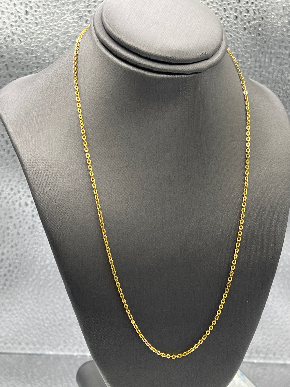 Ladies 14 Karat Solid Yellow Gold Open Rolo Link Chain
